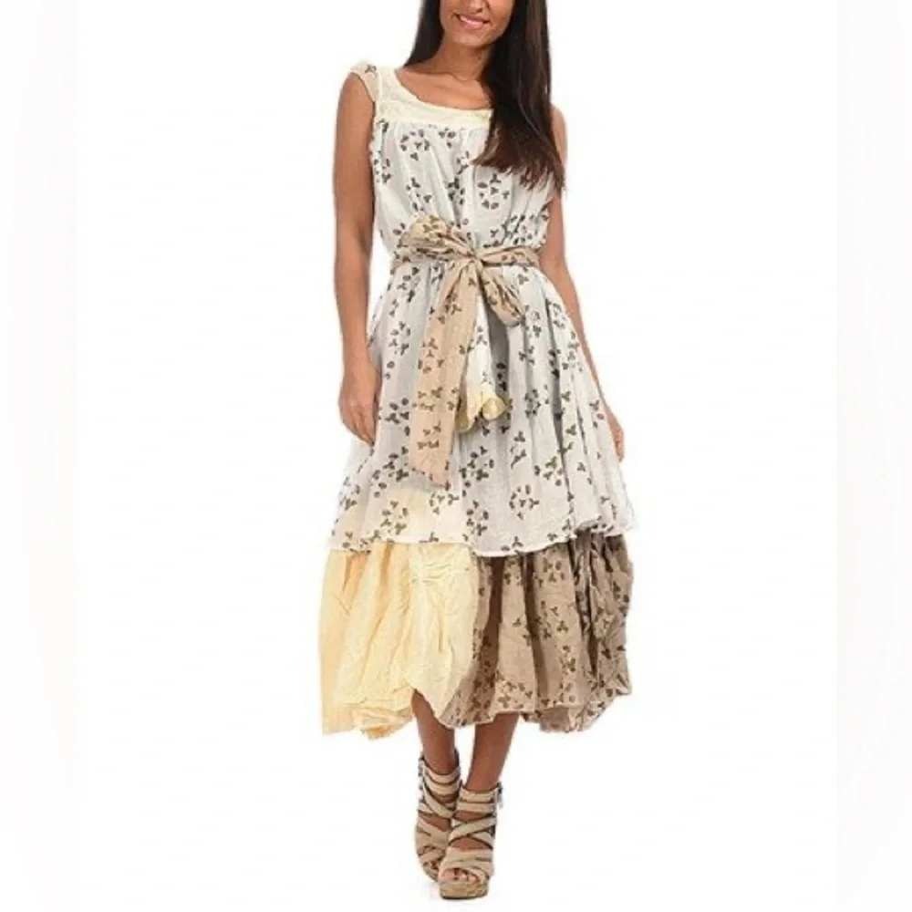 Vintage Ian Mosh Tiered Midi Strawberry Cottagecore Dress - Picture 2 of 4